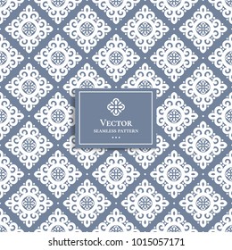 Ornamental seamless pattern. Vintage. Rhombus ornament. Elegant classic texture. Damask, Victorian, Baroque, paisley elements. Great for fabric and textile, wallpaper, packaging or any desired idea.