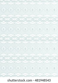 Ornamental Seamless pattern for watermark. Vector illustration. Outline drawing. Blank A4 format with decorative pattern