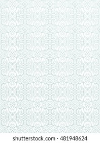 Ornamental Seamless pattern for watermark. Vector illustration. Outline drawing. Blank A4 format with decorative pattern
