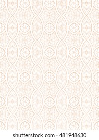 Ornamental Seamless pattern for watermark. Vector illustration. Outline drawing. Blank A4 format with decorative pattern