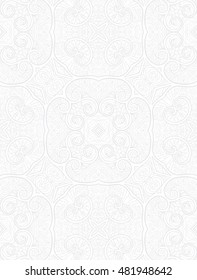 Ornamental Seamless pattern for watermark. Vector illustration. Outline drawing. Blank A4 format with decorative pattern