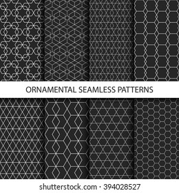 Ornamental seamless patterns - dark design.
