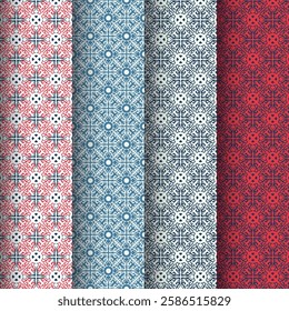 Ornamental seamless patterns set, traditional islamic pattern set, Collection of hand drawn patterns in the oriental style.