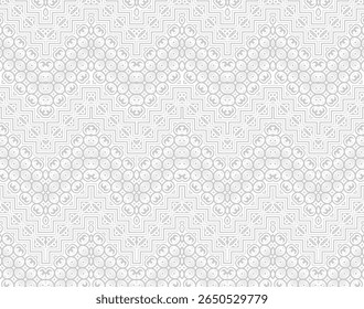 Ornamental Seamless Repetitive Grey Pattern Design with Chevron Accents