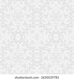 Ornamental Seamless Repetitive Grey Pattern Design with Chevron Accents