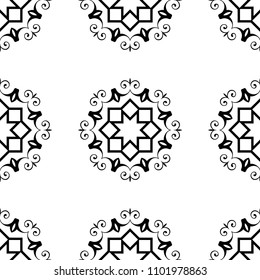 Ornamental seamless retro pattern. Vector abstract background.