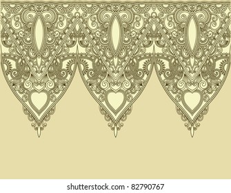 Ornamental seamless stripe, decorative element