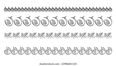 Ornamental separators collection in black colour
