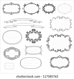 Ornamental Set Black White Vintage Frames Stock Vector (Royalty Free ...