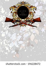 ornamental shield with arms