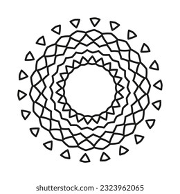 ornamental simple circle vector isolated in white