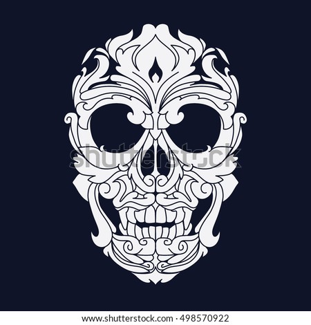 ornamental skull head tribal