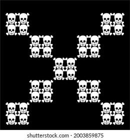 Ornamental Skull Motifs Pattern. Vector Illustration 