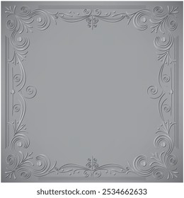 Quadro de borda de elemento deslizante ornamental, Um quadro de fundo altamente detalhado, ornamentado, inspirado no vintage