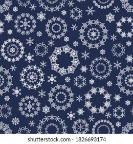 Patrón de copos de nieve ornamentales