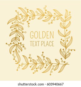 Ornamental square border. Golden winner's garland. 
Smartly layered.