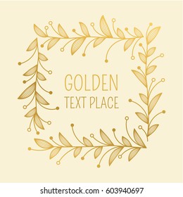 Ornamental square border. Golden winner's garland. 
Smartly layered.
