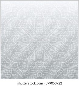 Ornamental square floral pattern on fabric