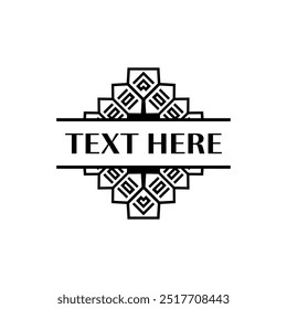 Design Quadrado Ornamental Reticulado Quadro para Rótulos Elegantes