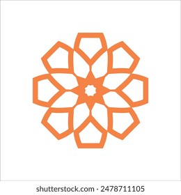 Ornamental Star Emblem Frame icon Vector Logo Template