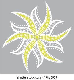 Ornamental star. Floral design.
