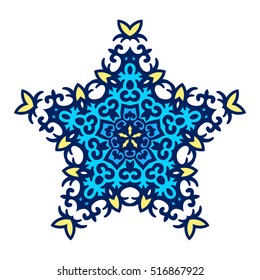 Ornamental star, Isolated design element, Vector illustration