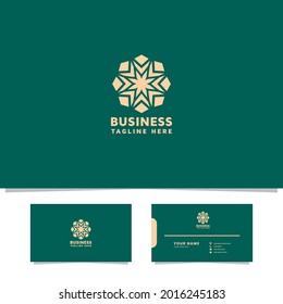 Ornamental star pattern logo with business card template