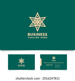 Ornamental star pattern logo with business card template