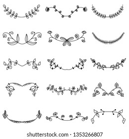 Ornamental stripes doodle of free hand drawing sketch vector