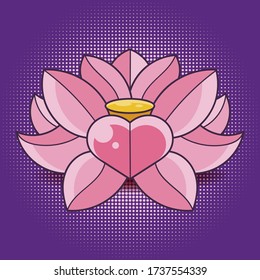Ornamental Style Lotus Flower. Geometric Element Hand Drawn. Perfect Cards For Any Other Kind Of Design, Birthday And Other Holiday, Medallion, Yoga, India, Arabic, Om