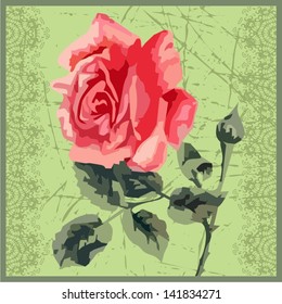 Ornamental summer floral pattern (roses) 