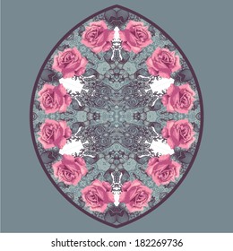 Ornamental summer floral roses pattern can be used for wallpaper, pattern fills, web page background,surface textures. Vector illustration.