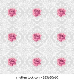 Ornamental summer floral roses seamless pattern can be used for wallpaper, pattern fills, web page background,surface textures. Vector illustration. 