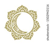 ornamental sun and moon, vector 