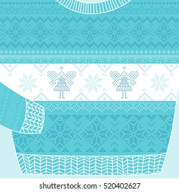 Ornamental Sweater Card. Ugly Party Invitation in Vector