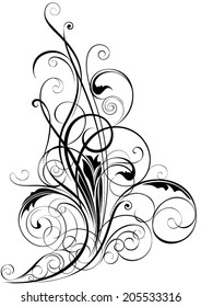 Ornamental swirl black design