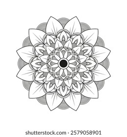 Ornamental Symmetrical Pattern Detailed Circular Illustration. Vector abstract mandala pattern. Art on the wall. Coloring book Lace pattern The tattoo. Design for a wallpaper.