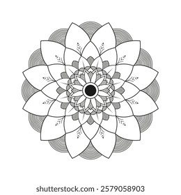 Ornamental Symmetrical Pattern Detailed Circular Illustration. Vector abstract mandala pattern. Art on the wall. Coloring book Lace pattern The tattoo. Design for a wallpaper.