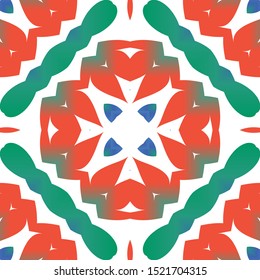 Ornamental talavera mexico tiles decor. Vector seamless pattern elements. Minimal design. Red gorgeous flower folk print for linens, smartphone cases, scrapbooking, bags or T-shirts.