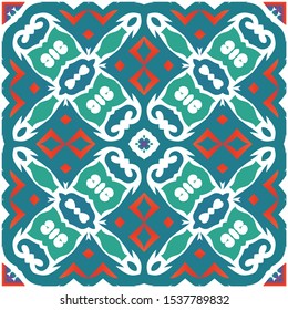 Ornamental talavera mexico tiles decor. Vector seamless pattern collage. Kitchen design. Red gorgeous flower folk print for linens, smartphone cases, scrapbooking, bags or T-shirts.