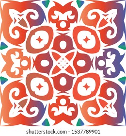 Ornamental talavera mexico tiles decor. Vector seamless pattern collage. Minimal design. Red gorgeous flower folk print for linens, smartphone cases, scrapbooking, bags or T-shirts.