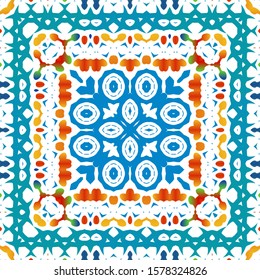Ornamental talavera mexico tiles decor. Creative design. Vector seamless pattern elements. Red gorgeous flower folk print for linens, smartphone cases, scrapbooking, bags or T-shirts.