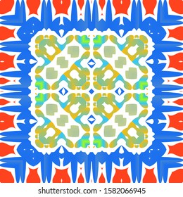 Ornamental talavera mexico tiles decor. Modern design. Vector seamless pattern template. Red gorgeous flower folk print for linens, smartphone cases, scrapbooking, bags or T-shirts.