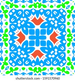 Ornamental talavera mexico tiles decor. Creative design. Vector seamless pattern elements. Red gorgeous flower folk print for linens, smartphone cases, scrapbooking, bags or T-shirts.