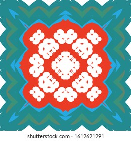 Ornamental talavera mexico tiles decor. Vector seamless pattern collage. Kitchen design. Red gorgeous flower folk print for linens, smartphone cases, scrapbooking, bags or T-shirts.