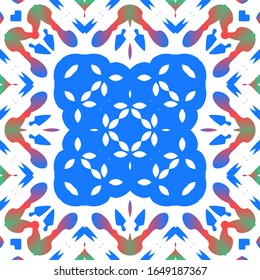 Ornamental talavera mexico tiles decor. Creative design. Vector seamless pattern elements. Red gorgeous flower folk print for linens, smartphone cases, scrapbooking, bags or T-shirts.
