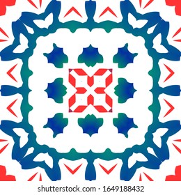 Ornamental talavera mexico tiles decor. Creative design. Vector seamless pattern elements. Red gorgeous flower folk print for linens, smartphone cases, scrapbooking, bags or T-shirts.