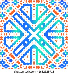 Ornamental talavera mexico tiles decor. Creative design. Kit of vector seamless patterns. Red gorgeous flower folk prints for linens, smartphone cases, scrapbooking, bags or T-shirts.
