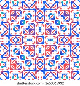 Ornamental talavera mexico tiles decor. Creative design. Vector seamless pattern elements. Red gorgeous flower folk print for linens, smartphone cases, scrapbooking, bags or T-shirts.