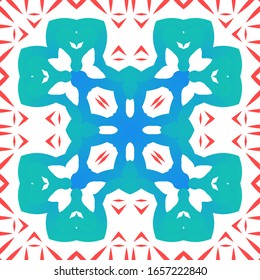 Ornamental talavera mexico tiles decor. Creative design. Vector seamless pattern elements. Red gorgeous flower folk print for linens, smartphone cases, scrapbooking, bags or T-shirts.